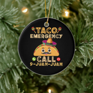 Taco-nödsamtal Rollig Cinco de Mayo Mexikansk Julgransprydnad Keramik
