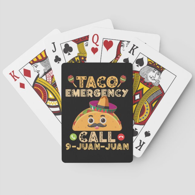 Taco-nödsamtal Rolligt Cinco de Mayo Mexikanskt Casinokort (Baksidan)