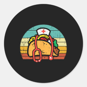 Taco Nurse Stethoscope Cinco De Mayo Nurse Women S Runt Klistermärke