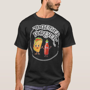 Taco och het sås heta vingar kryddig mat älskare T Shirt