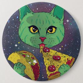 Taco och Pizza Cosmic Space Cat Knapp