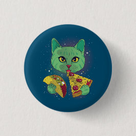 Taco och Pizza Cosmic Space Cat Knapp