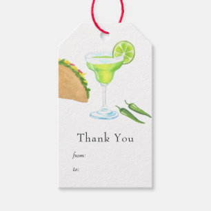 Taco och tequila tema presentetikett