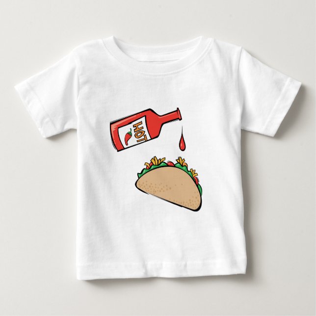 Taco och varm sås t-shirt (Framsida)