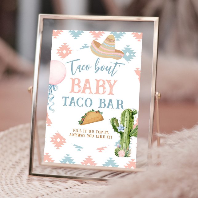 Taco om baby blå och rosa Taco Bar skylt (Skapare uppladdad)
