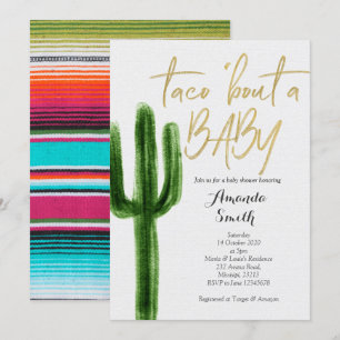 Taco om baby Cactus Par Shower-inbjudan Inbjudningar