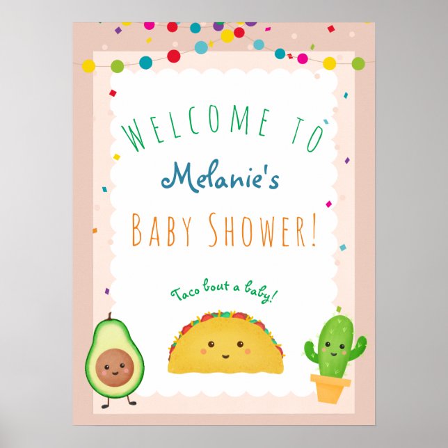 Taco om baby! Taco Tema välkomstdusch Poster (Framsidan)