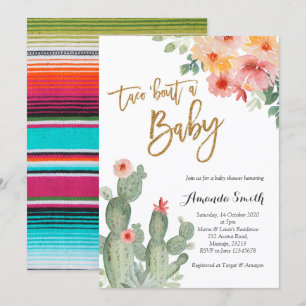 Taco om Blommigt Baby Shower-inbjudan för baby Inbjudningar