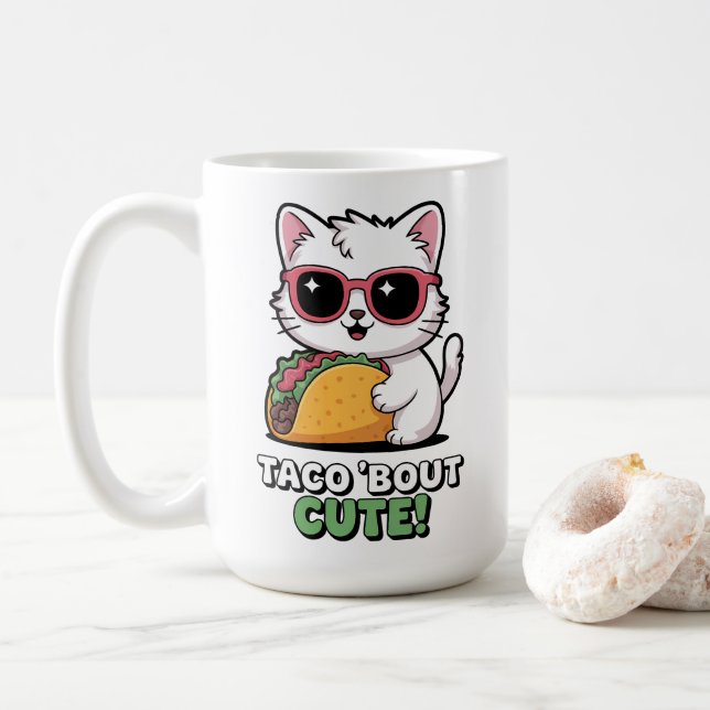 Taco 'Om Cute Kitten Kaffemugg (Med munk)