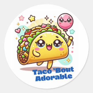 Taco 'om den goda stilen, Taco Älskare Sticker, Runt Klistermärke