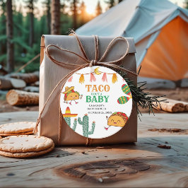 Taco om den mexikanska babystövlarna i Baby Gåvor Etiketter