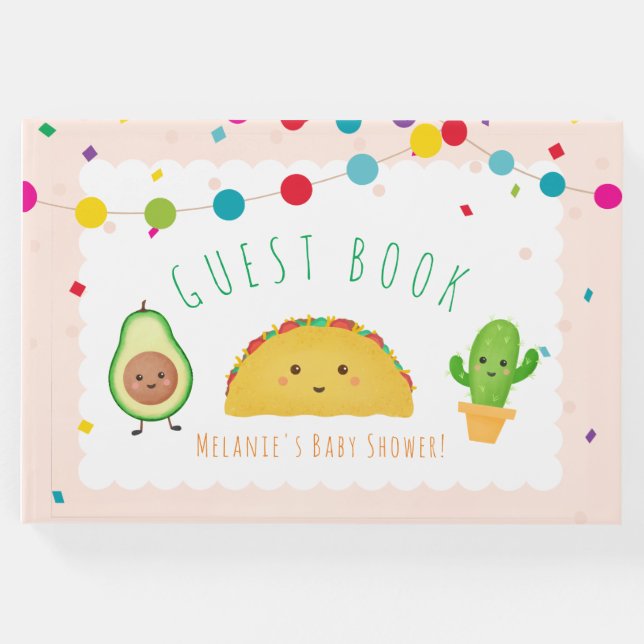 Taco om en baby-fiesta-tema babydusch gästböcker (Framsida)