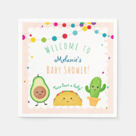 Taco om en baby-fiesta-tema babydusch pappersservett