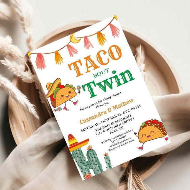 Taco om en baby mexikansk Twin Baby Shower Inbjudningar (Skapare uppladdad)