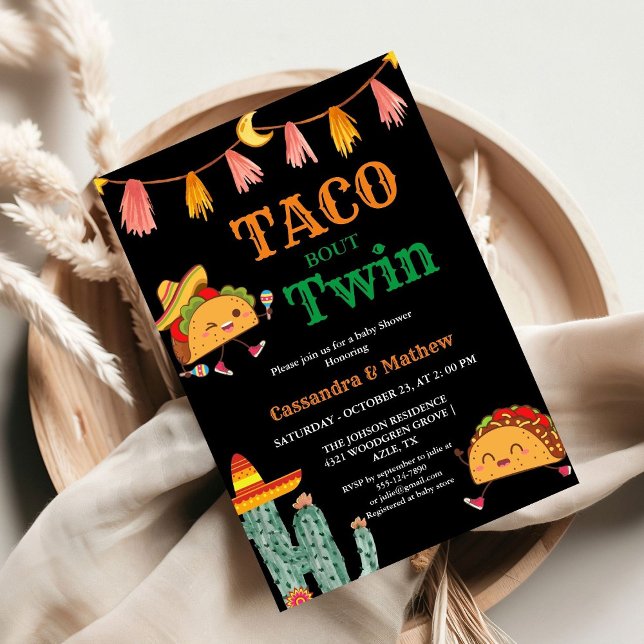 Taco om en baby mexikansk Twin Baby Shower Inbjudningar (Skapare uppladdad)