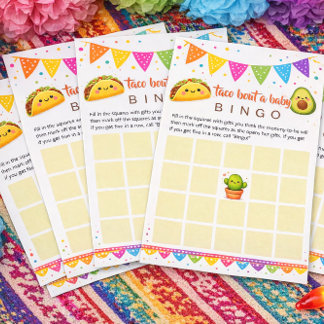Taco om en bebis - Baby Shower Bingo spel Brevpapper