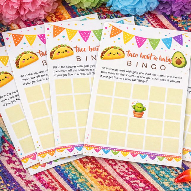 Taco om en bebis - Baby Shower Bingo spel Brevpapper (Skapare uppladdad)