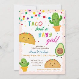 Taco om en flicka-fiesta-tema babydusch inbjudningar