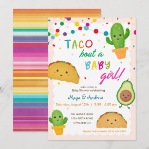 Taco om en flicka-fiesta-tema babydusch inbjudningar