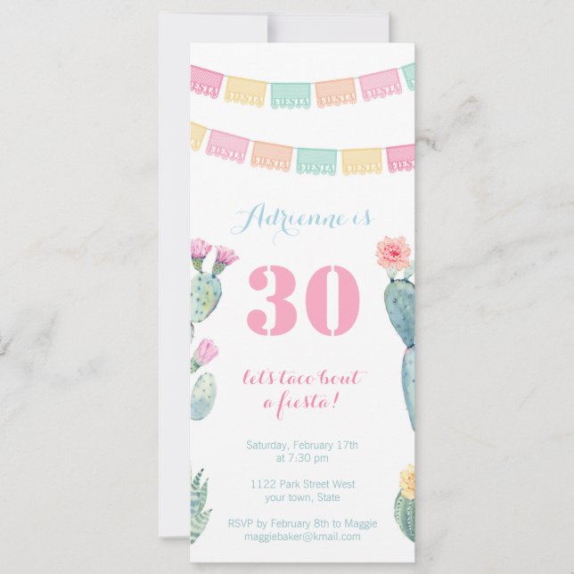 Taco om en mexikansk fiesta vilken födelsedagsfest inbjudningar (Framsida)