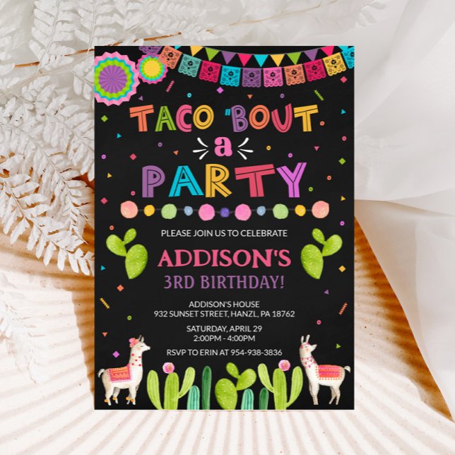Taco "om en partiinbjudan inbjudningar (Skapare uppladdad)