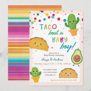 Taco om en pojke-fiesta-tema babydusch inbjudningar