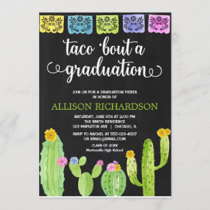 Taco om en studentfest fiesta chalkboard inbjudningar