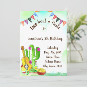Taco om Fiesta Birthday-inbjudan Inbjudningar