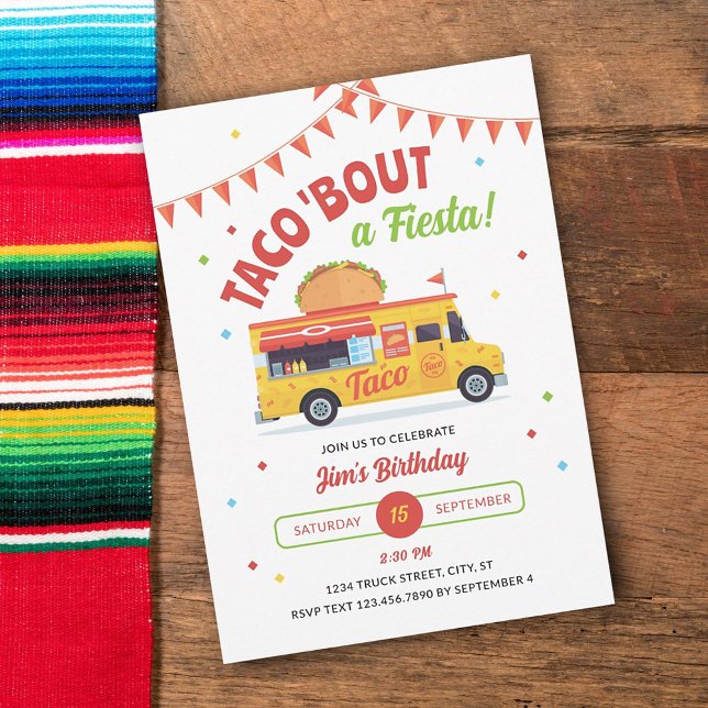 Taco om Fiesta Födelsedagsfest inbjudan (Skapare uppladdad)
