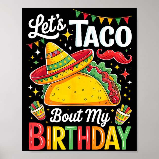 Taco om födelsedag rolig cinco de mayo mexikansk poster (Framsidan)