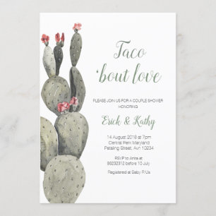 Taco om kärlek Cactus Peach Baby Shower Inbjudningar