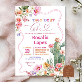 Taco om kärlek Färgrik mexikansk bröllopsfest Inbjudningar