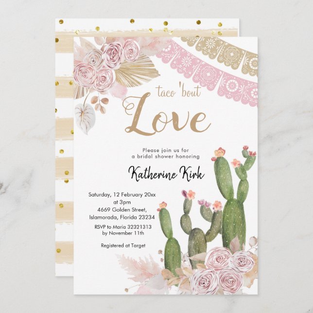 Taco om Kärlek Inbjudningskort för möhippan (Fram/baksida)