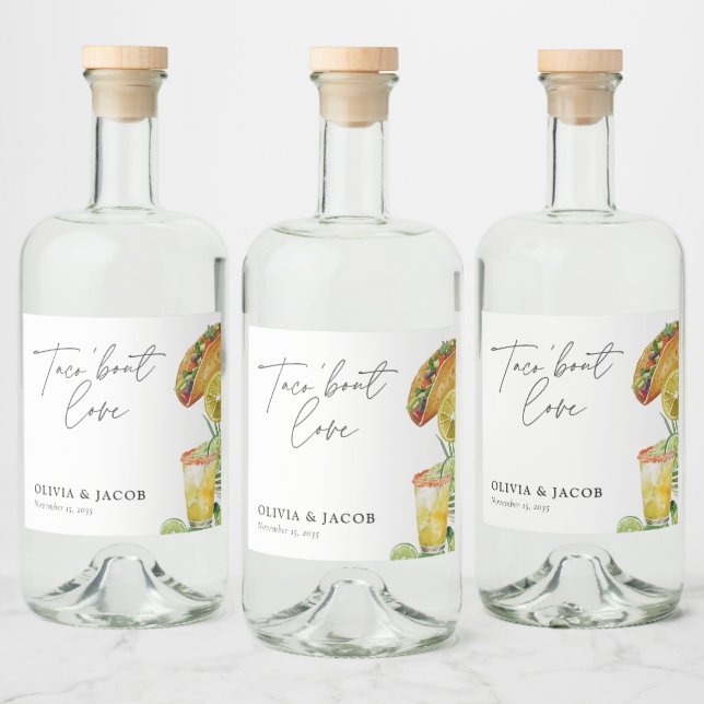 Taco om kärlek Mexikanska par dusch Spritflaskor Etikett (Flaskor)