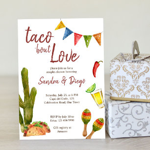 Taco om kärlek par dusch Mexikanska fiesta Inbjudningar