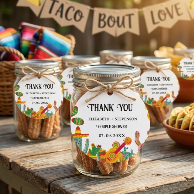 Taco om kärlek par dusch tack gåvor etiketter (Skapare uppladdad)