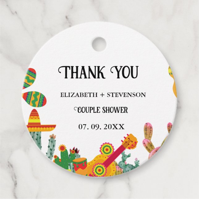 Taco om kärlek-pardusch tack gåvor etiketter (Framsida)