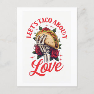 Taco Om Kärlek Skeleton Hand och Ro Vykort