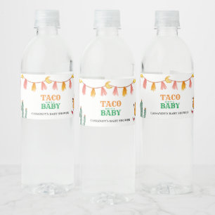 Taco om mexikansk baby shower-favor vattenflaskor etikett
