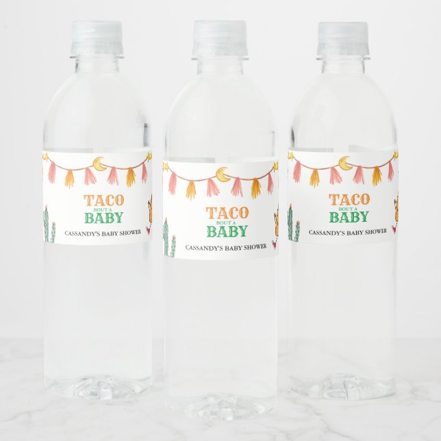 Taco om mexikansk baby shower-favor vattenflaskor etikett (Flaskor)