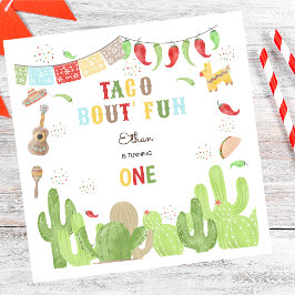 Taco om roligt fiesta mexican första födelsedag pappersservett