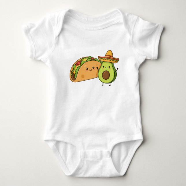 Taco om söt rolig Avokado & Taco  T Shirt (Framsida)
