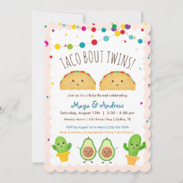 Taco om Twillingar! Fiesta-tema Twin Baby Reveal Inbjudningar
