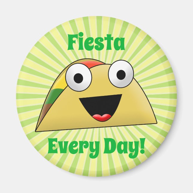 Taco Party varje dag Fiesta Cute Funny Magnet (Framsidan)