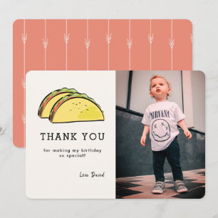 Taco Photo Birthday Terracotta Red - tackkort Inbjudningar