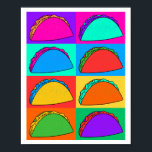Taco Pop Art Poster<br><div class="desc">Späd upp ditt utrymme med den här levande Taco Pop-konsten poster! Med en djärv och färglös design ger den här teckningen liv åt den älskade takon i ett lekfullt, modernt stil. Perfekt för kök, matsalar eller andra utrymmen som behöver en roligt, snabb beröring. Vare sig du är takoentusiast eller fläkt...</div>