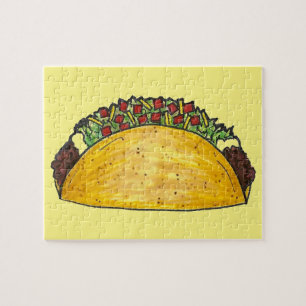 Taco Print Mexican Food Tacos Foodie Puzzle Pussel