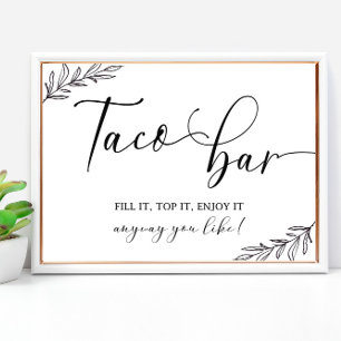 Taco pub bröllop-tecken 8 x 10 poster