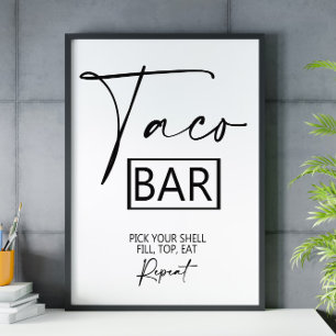 Taco pub bröllop-tecken 8 x 10 poster
