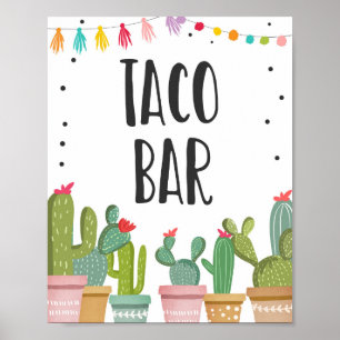 Taco Pub Mexican Food Cactus Fiesta Bord-tecken Poster